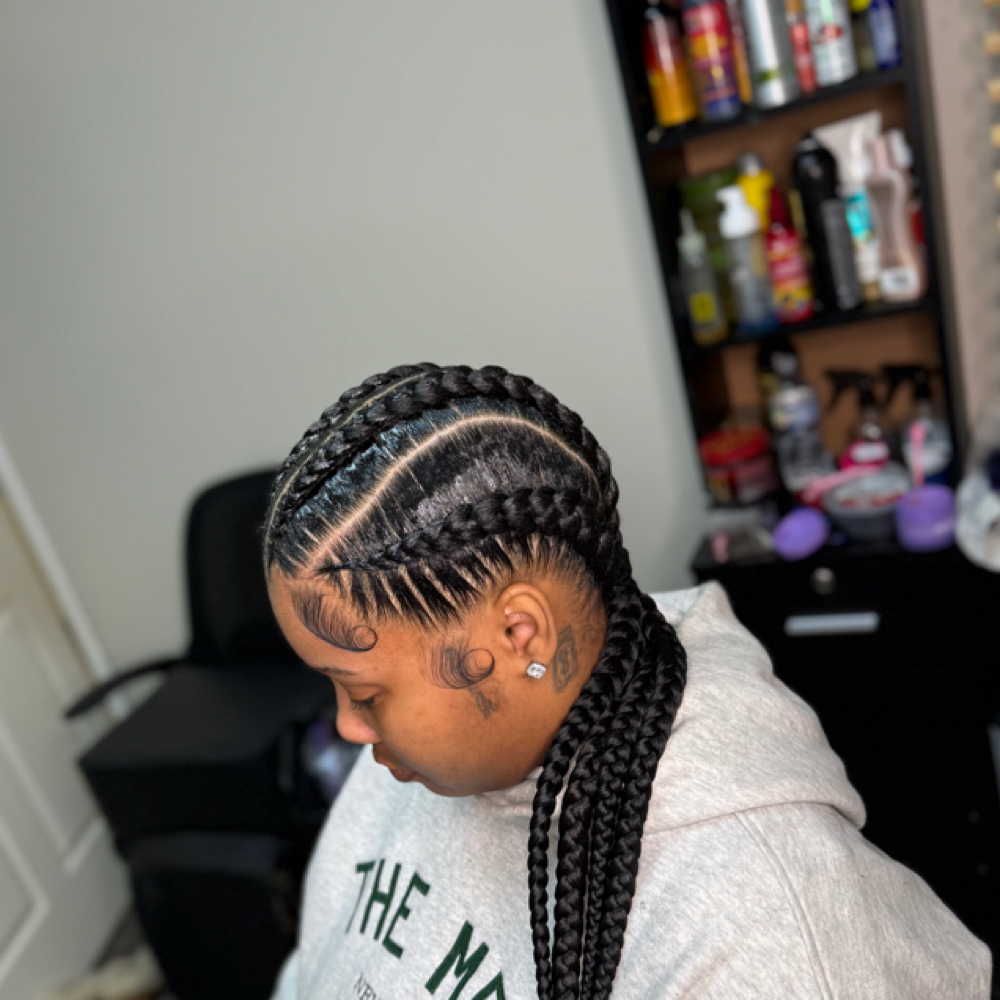 Four Stitch Braids Hair Added at Faith TheBraider in Milwaukee, WI