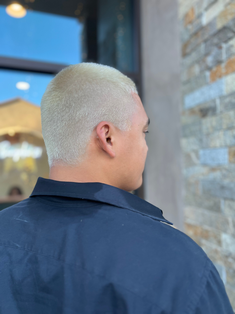 Buzz cut bleach & tone