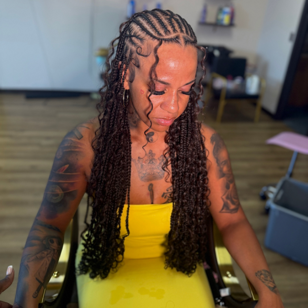 Smedium Tribal Braids at Lady Loc Up in Peoria, IL