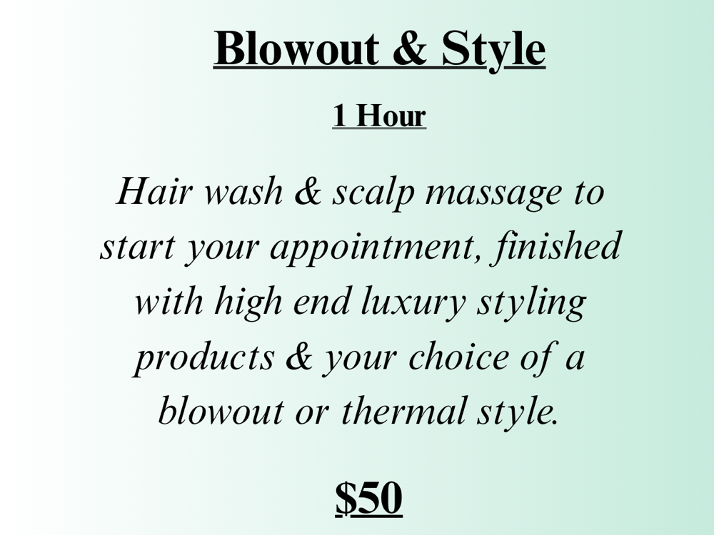 Wash, Blowout & Style