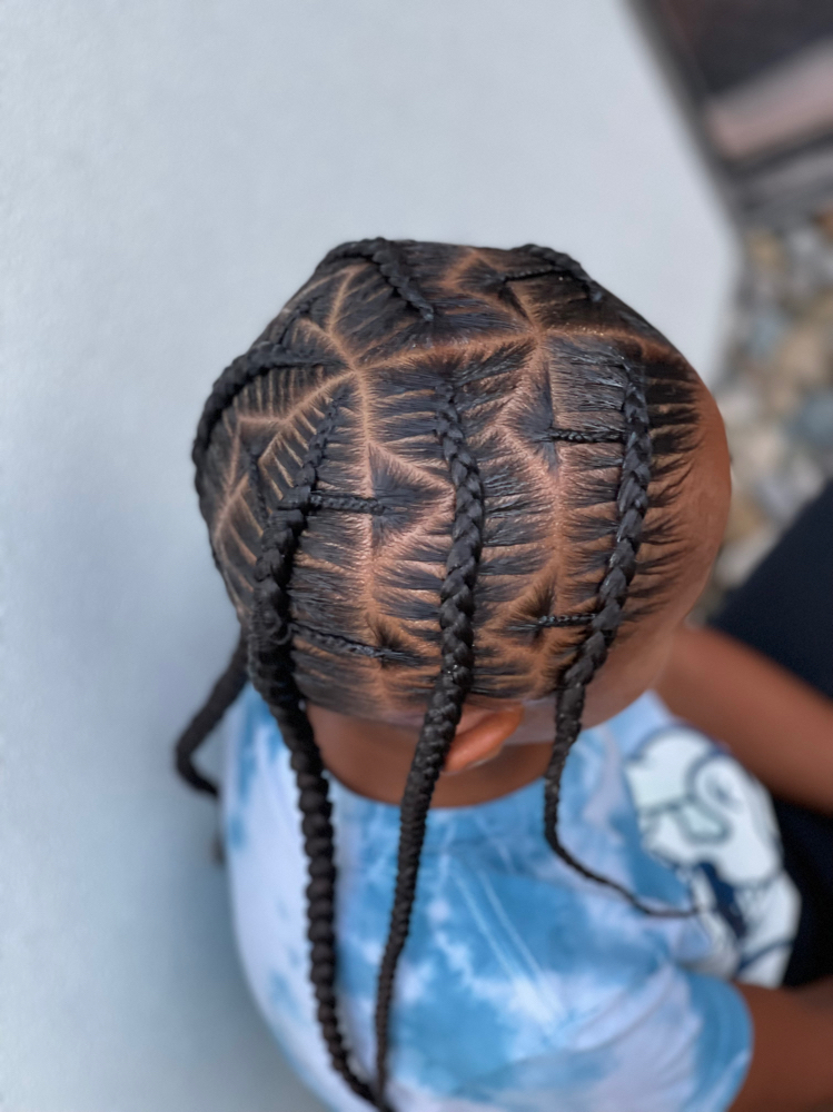 Kid 6 Braids With Design