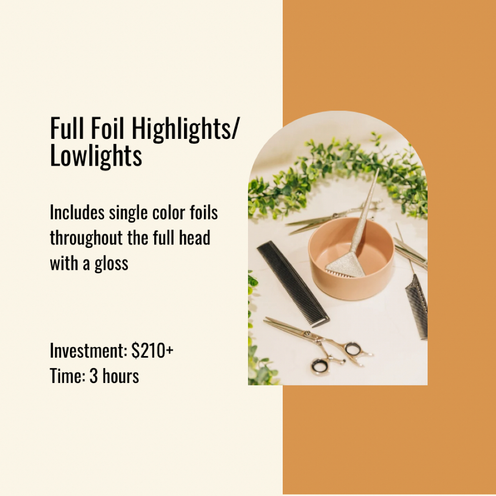 Full Foil Highlights/Lowlights at Sunkissed Studio Salon in Palm Desert, CA