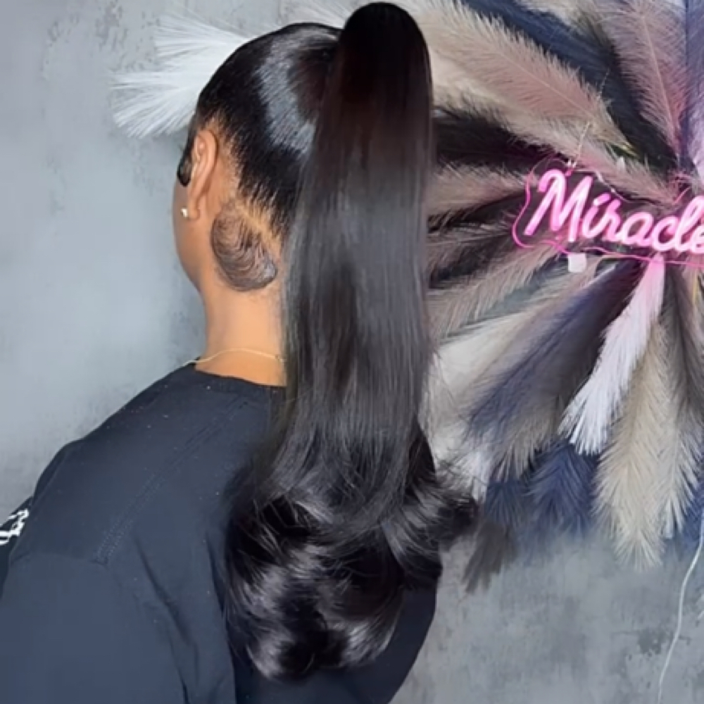 Silk Pressed Extended Ponytail at Miracles by Mia in Phoenix, AZ