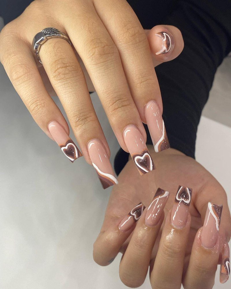 Full Set Sqaure Med -Long 10 Design at Kat Klawzz in Little River, SC