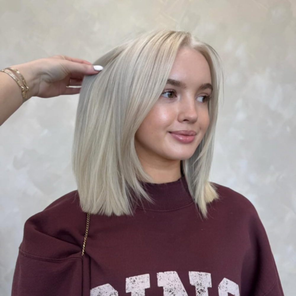 Bleach Retouch No Blowout at Blonding Texas Hair Studio in Cibolo, TX