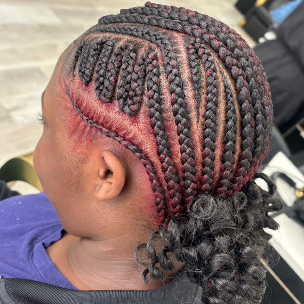 SMALL FEEDIN BRAIDS at HAIR ART 77 in Homewood, IL