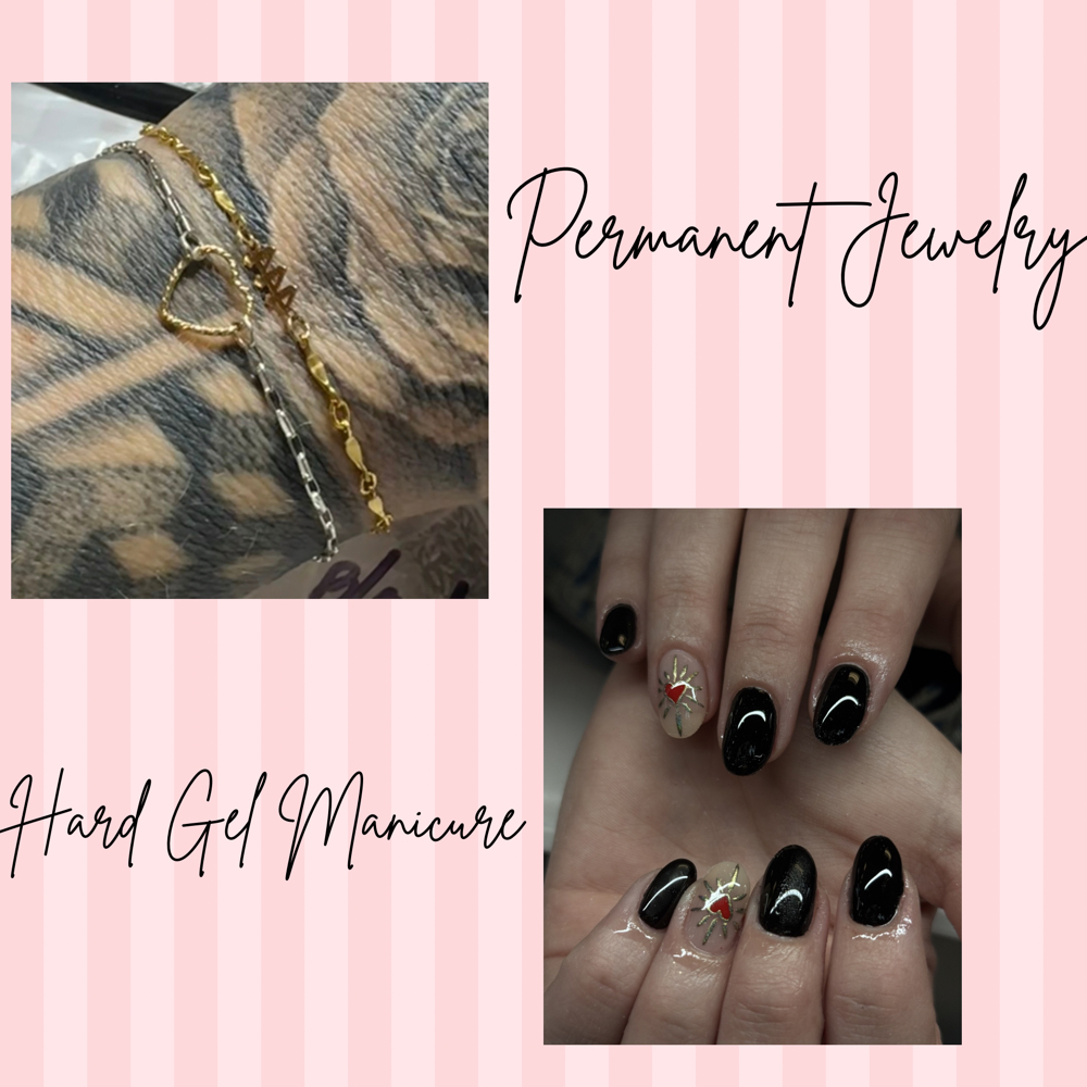 Hard Gel Manicure + Perm. Jewelry at Shea+SkinCo. in Hanford, CA