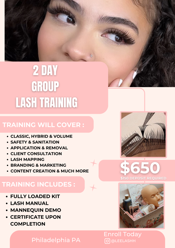2 DAY GROUP LASH CLASS
