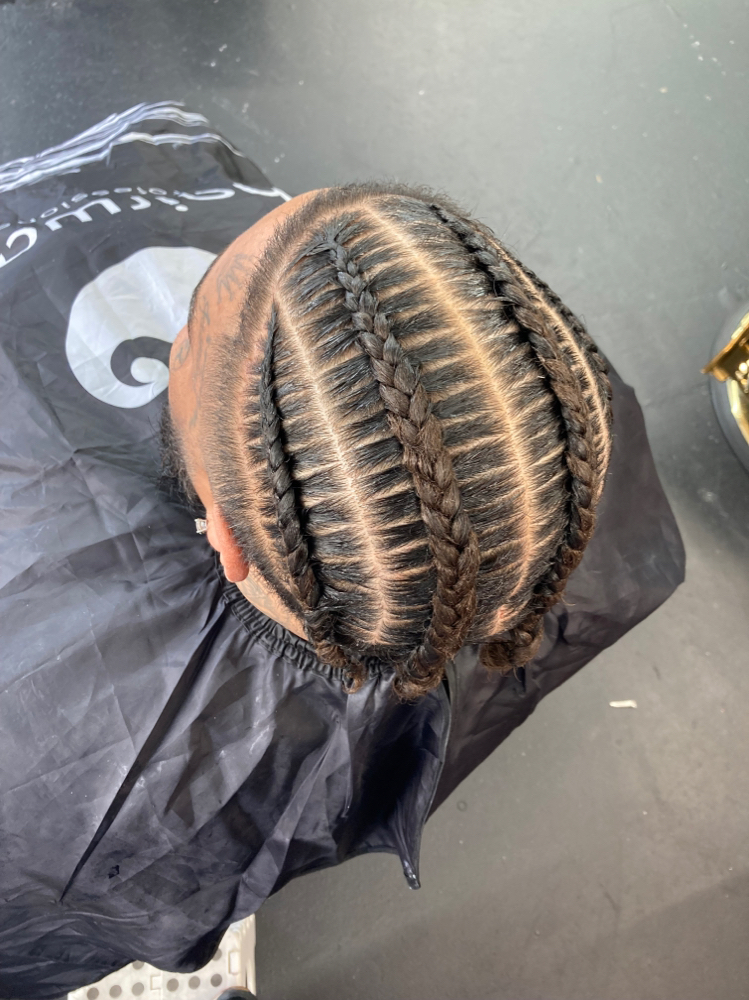 4 Men Stitch Braids (whole Head)