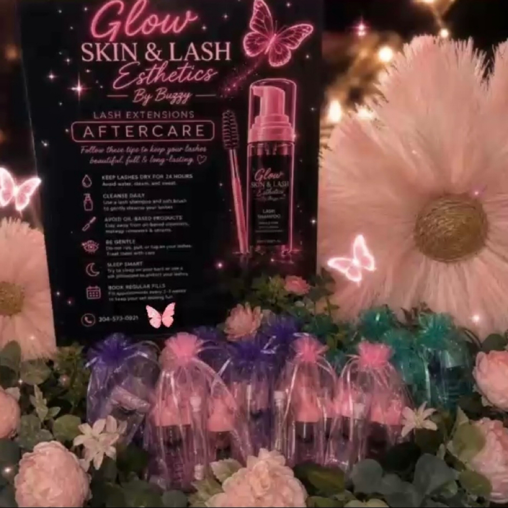 Lash Extension Aftercare Bag 👛 at ✨Glow Skin & Lash Esthetics By Buzzy✨ in Crab Orchard, WV