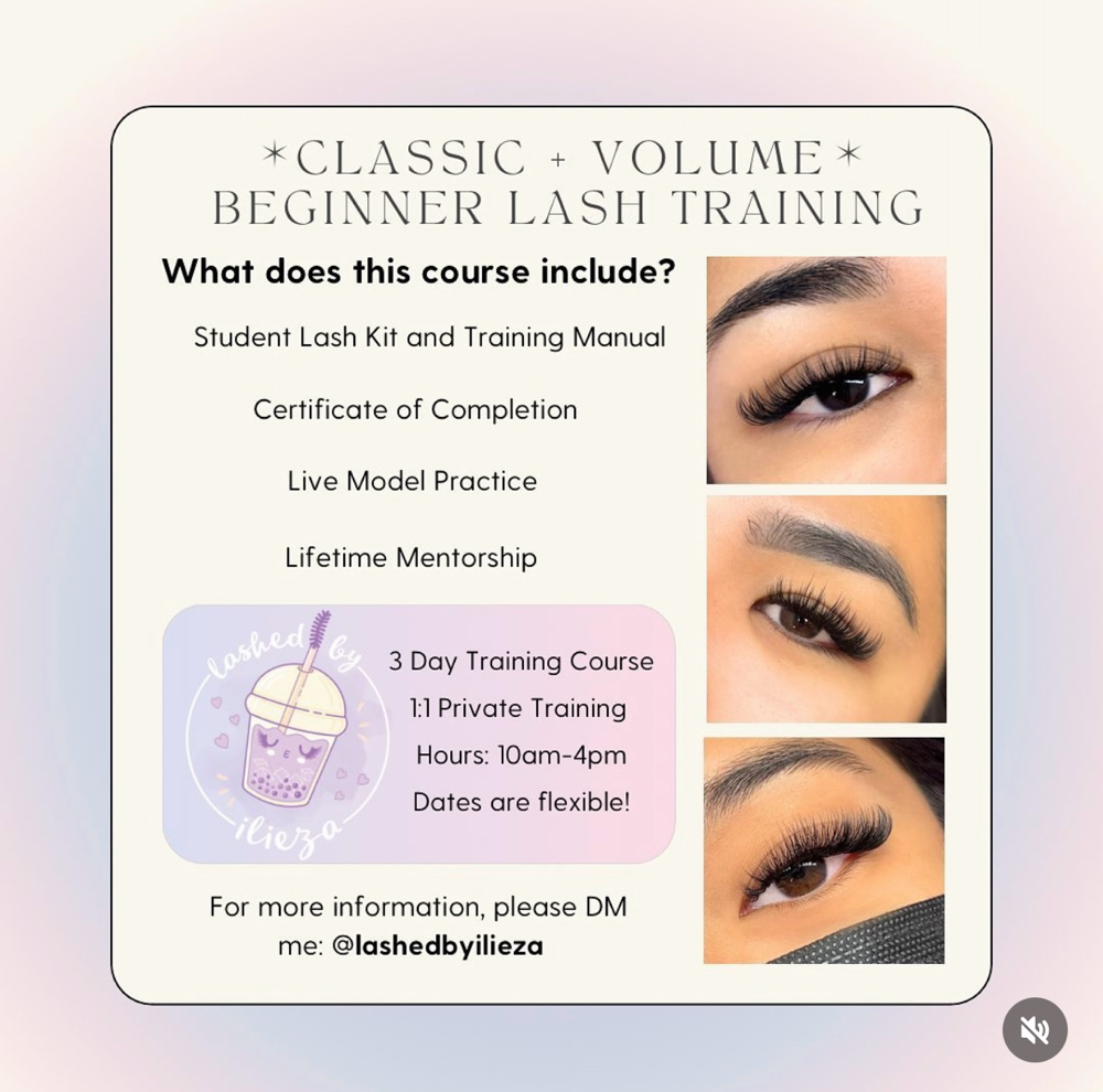 BEGINNER LASH TRAINING ˚ʚ♡ɞ˚