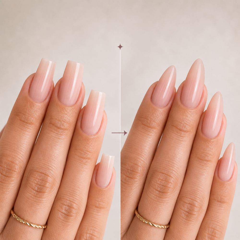 Nail Extension Shape Change L at Bombshell Beauty Salon in Redmond, OR
