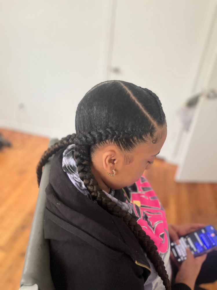 2 Braids Side part at BraidsByJinece in Wichita, KS