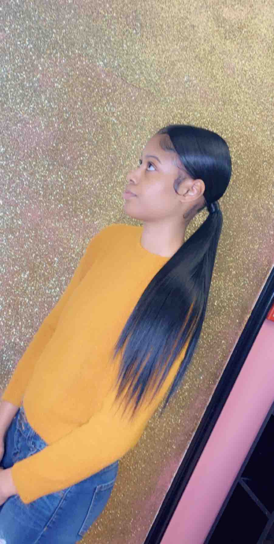 Middle Part Ponytail