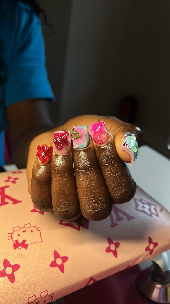Short freestyle set at Nails by Val in Powder springs and alpharetta, GA