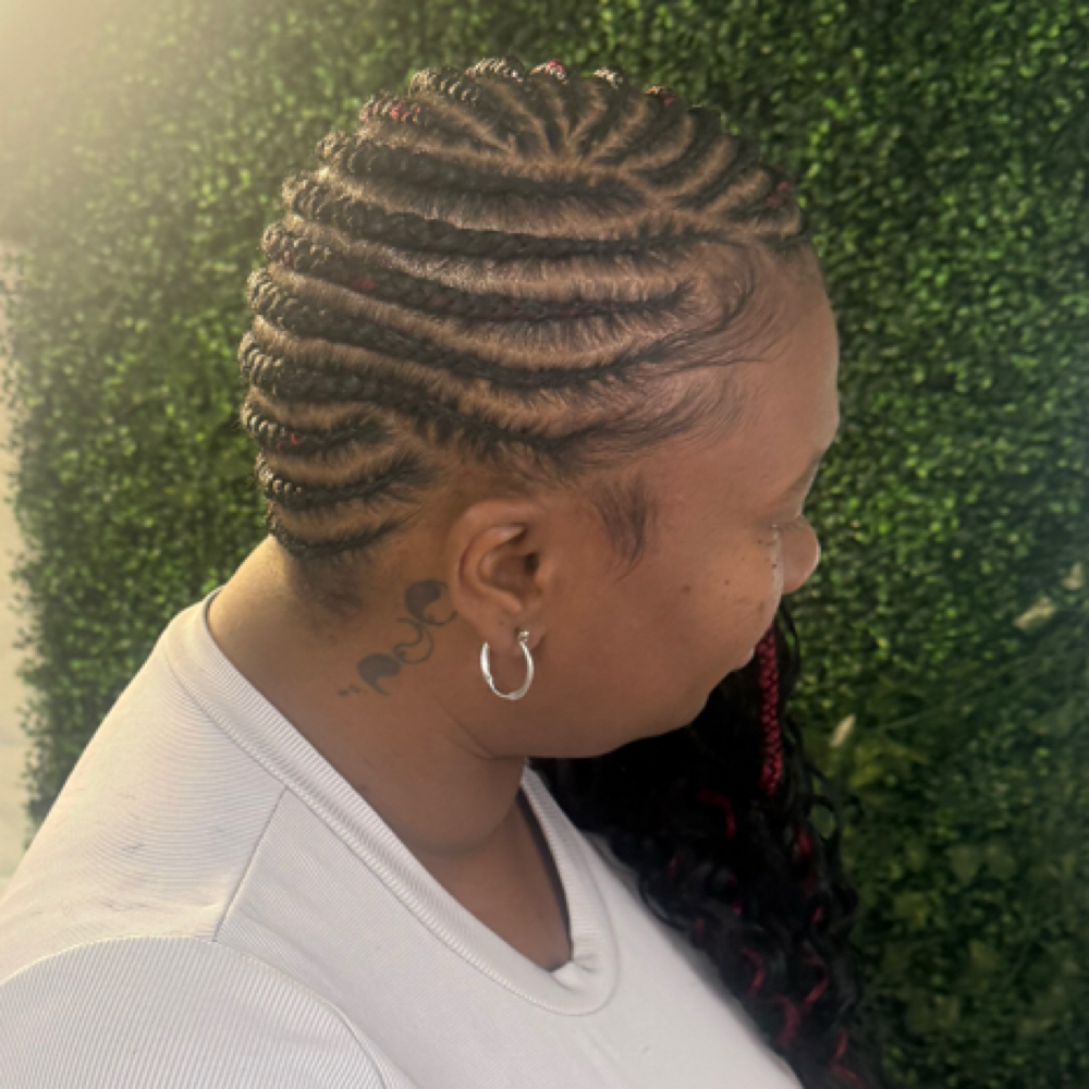 Side braids at J-Galore Beauty Lounge in Bridgeport, CT
