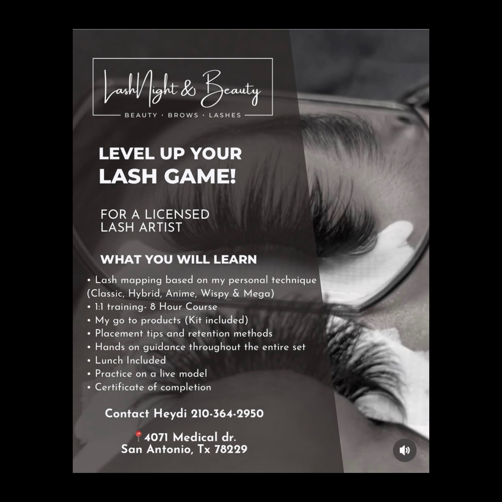 1:1 Hands On Training Lash Course at LashNight & Beauty in San Antonio, TX
