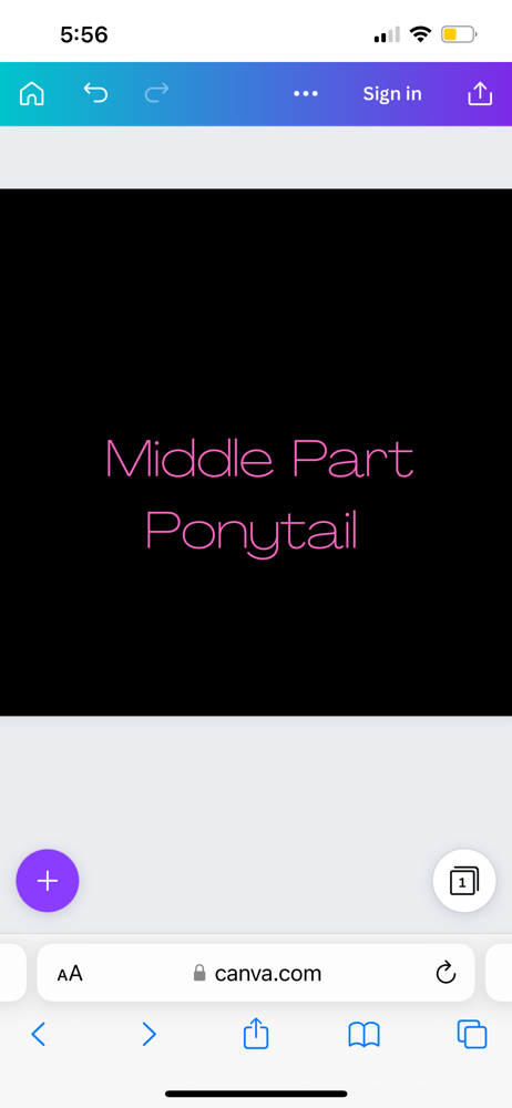 Middle part ponytail