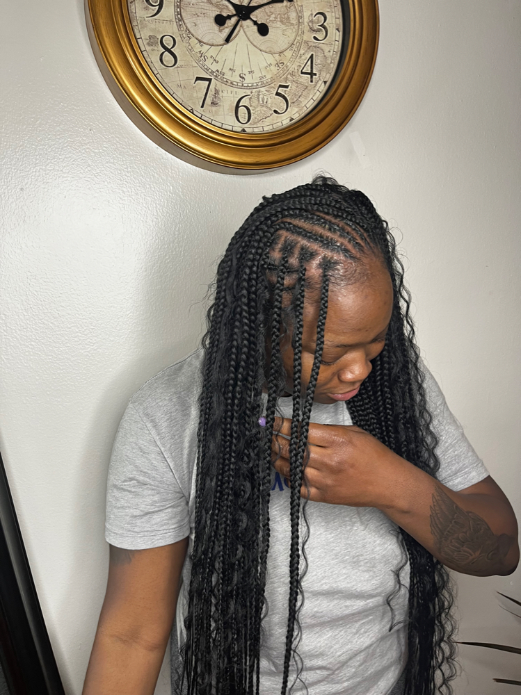 Half Feeder Filp Over W/ Curls at JayBraids in Richmond Hts, OH