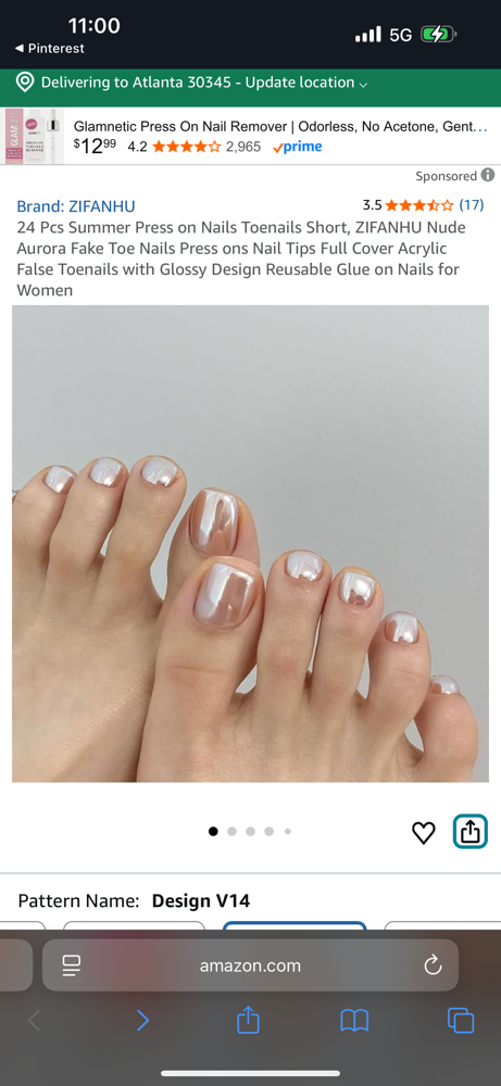 Acrylic toe fullset at The Urban Beauty Bar in Cartersville, GA