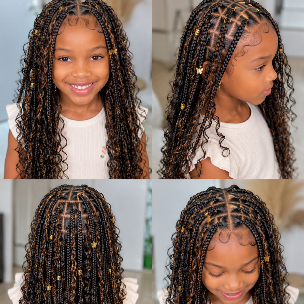 kids boho braids Ages 8-12 at Candy’sbraidingsalon in detroit, MI