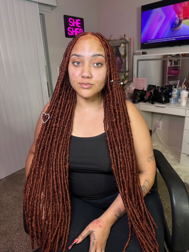 Waist Length Softlocs at Pink Passion Beauty Parlor in Atlanta, GA