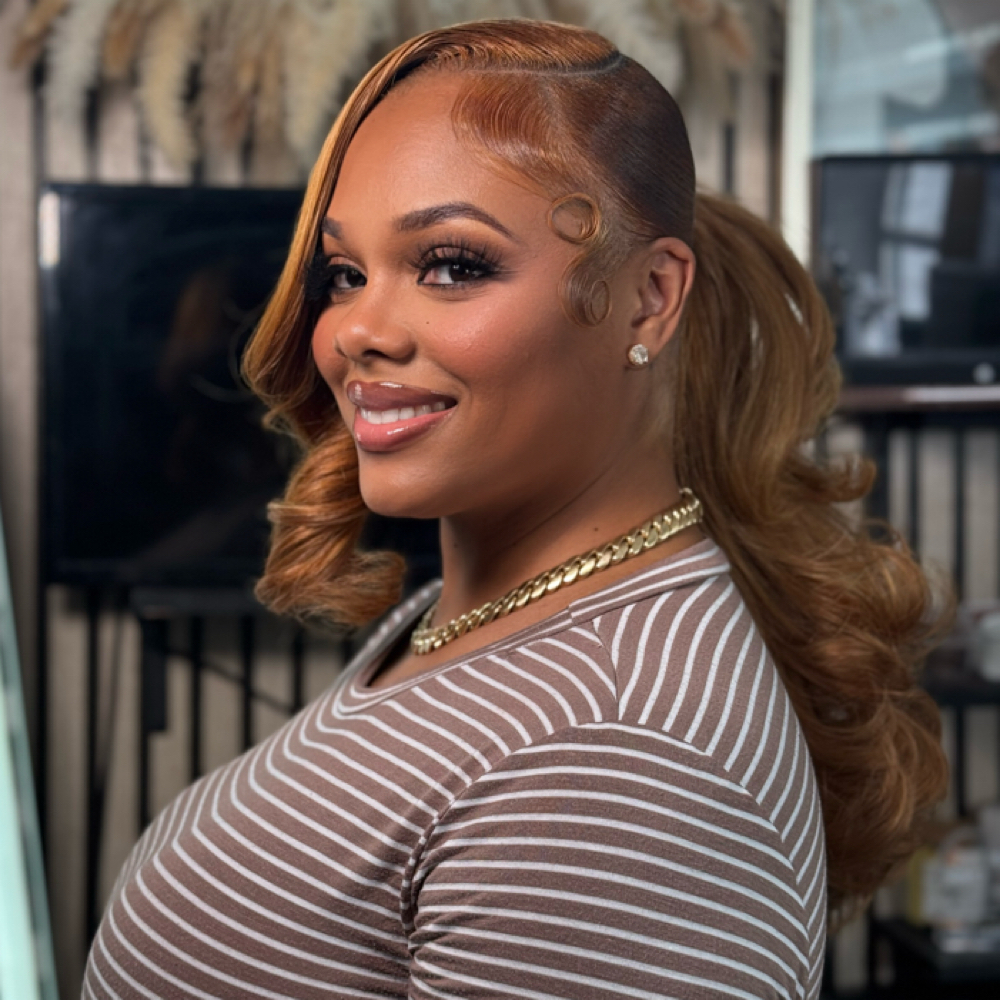 Fluffy Layered Ponytail + Bang at 1ST CLASS PRETTY in Miami Gardens, FL