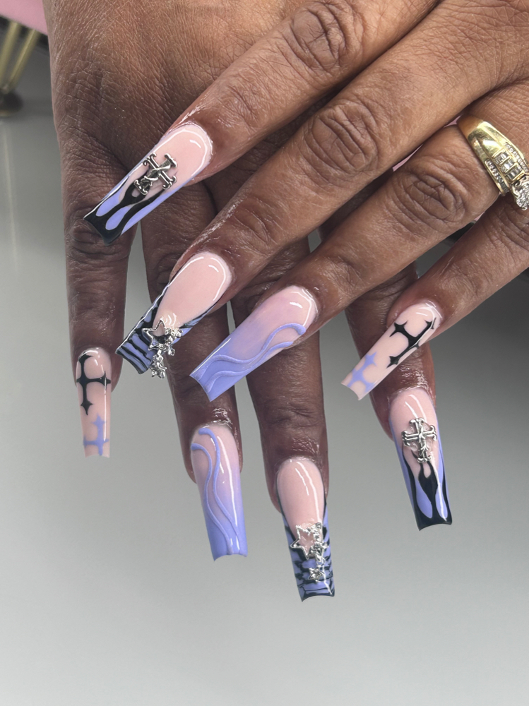 Freestyle Full Set Simple Art at Kat Klawzz in Little River, SC