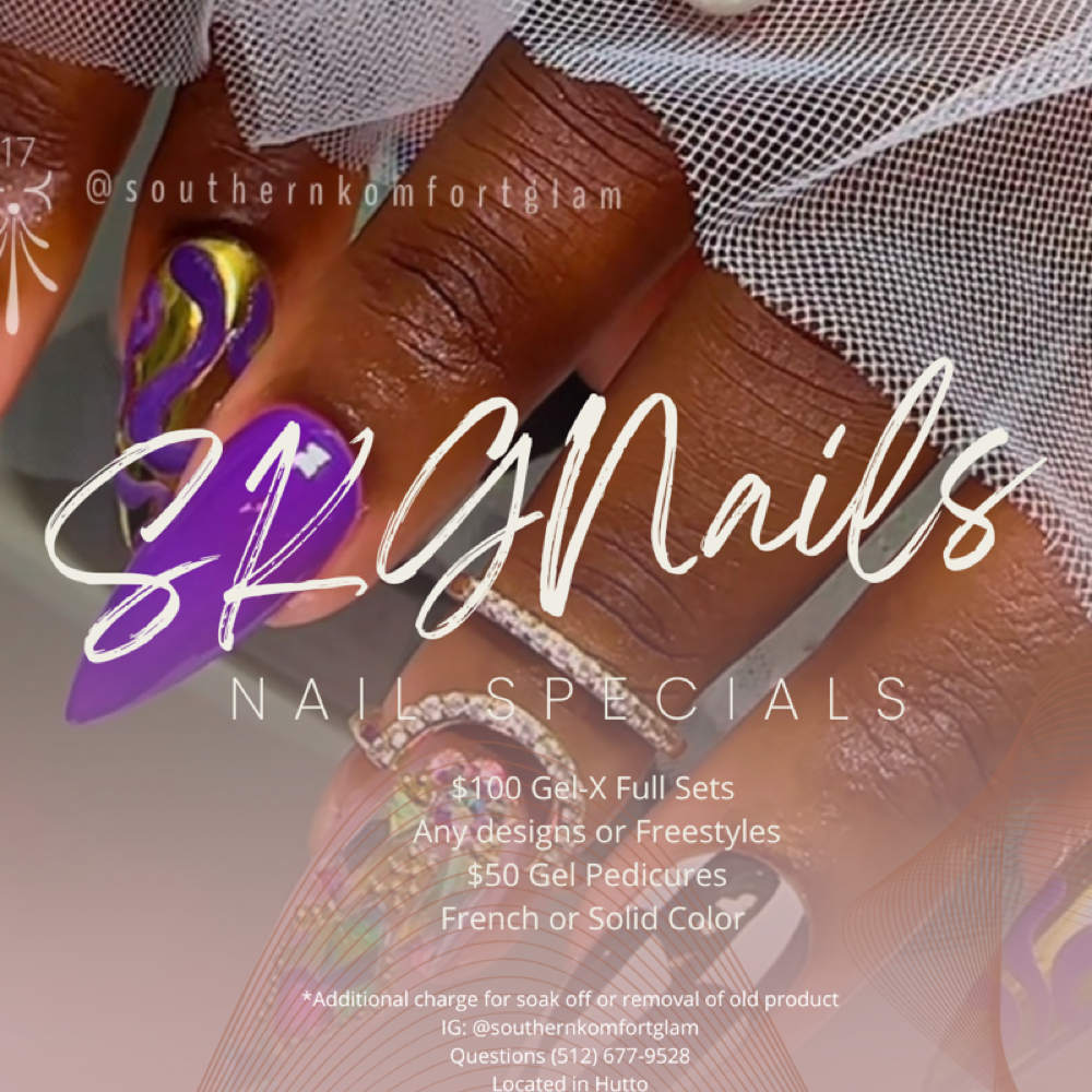 $100 Gel-X Nail Special at Southern Komfort Glam Nails in Hutto, TX