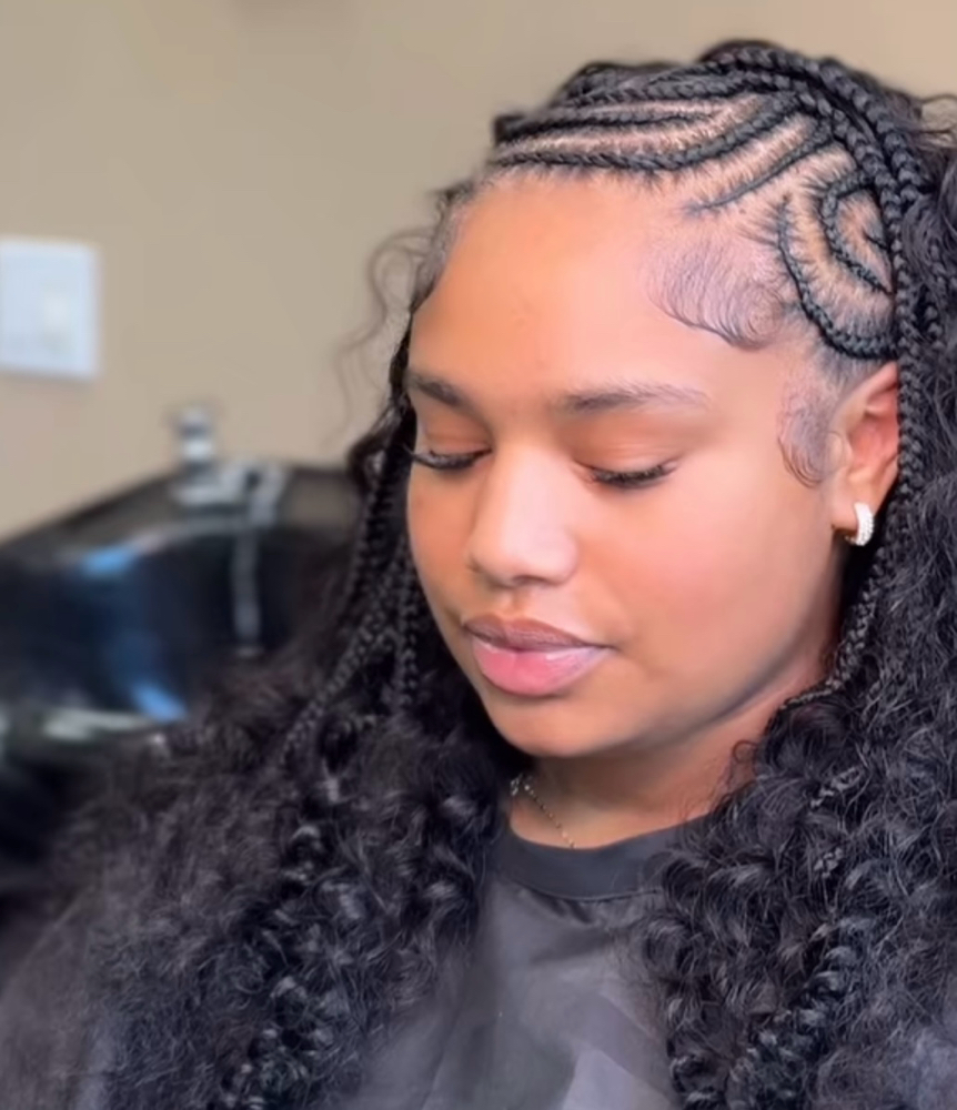 Half Braids Half Sew In at Russia Letrice in Oak Lawn, IL