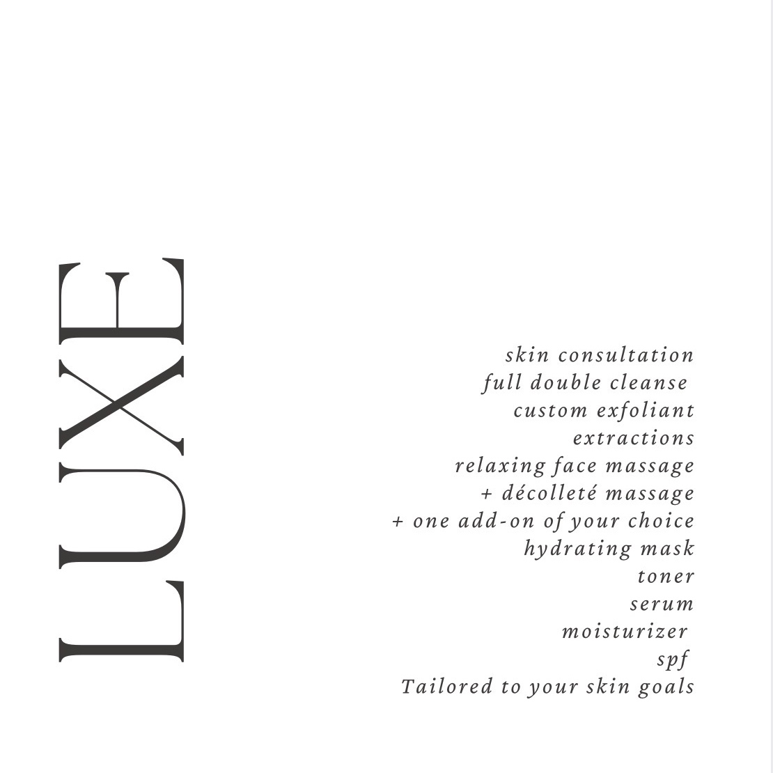 Luxe glow facial