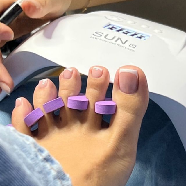 Toe polish with gel polish at Sunny Nail Studio in Hickory, NC