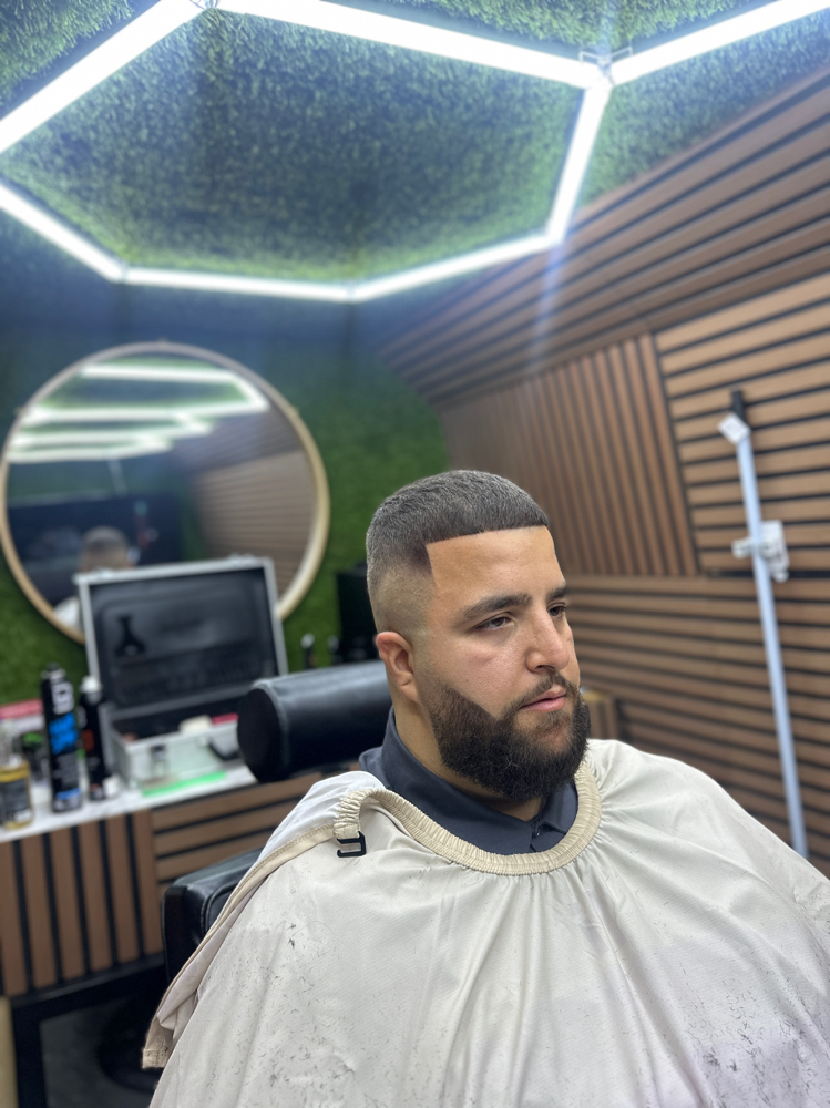 Haircut And Beard Combo W/hot Towel