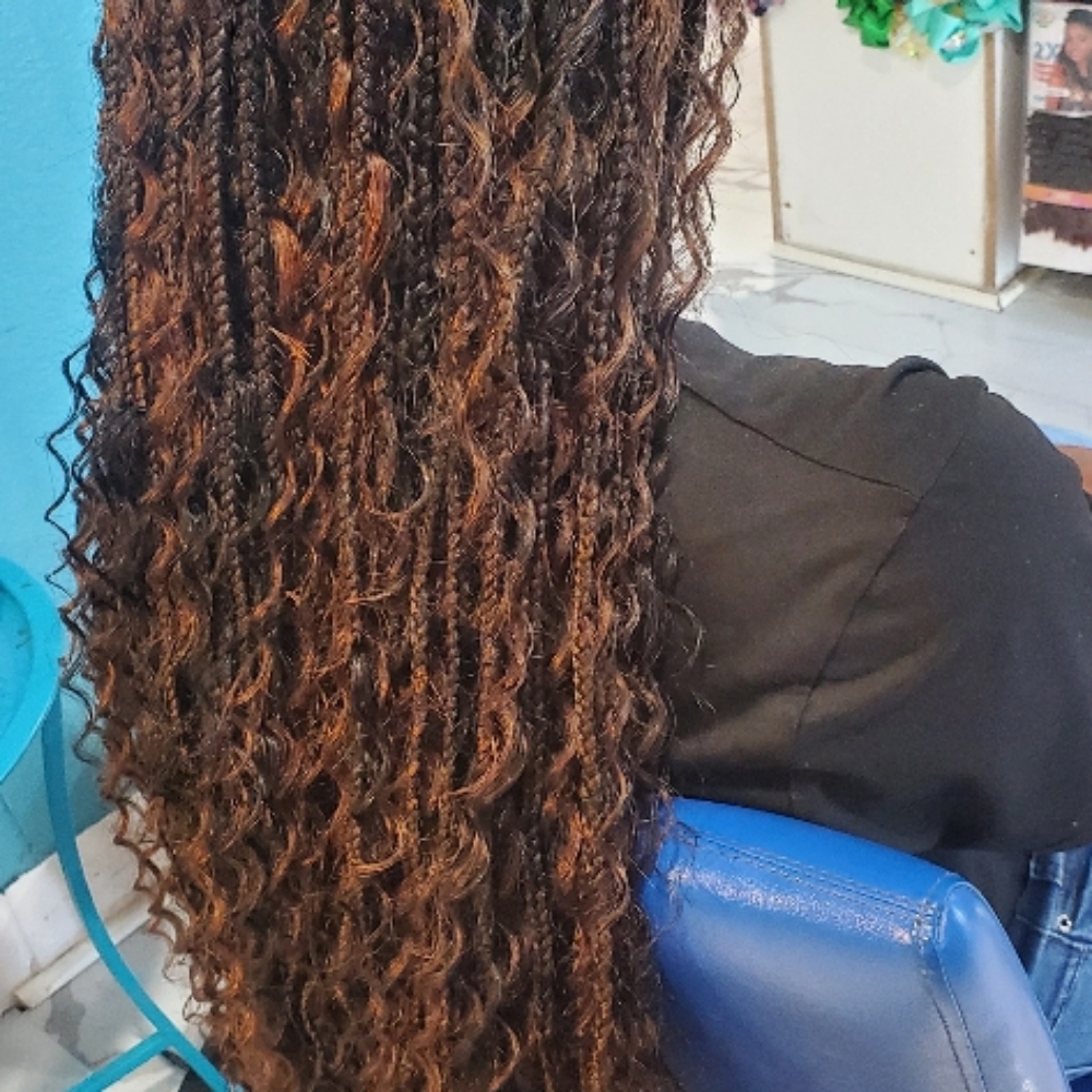 Butt Length Bohemian Braids at Djina  Braiding in Grand Prairie, TX