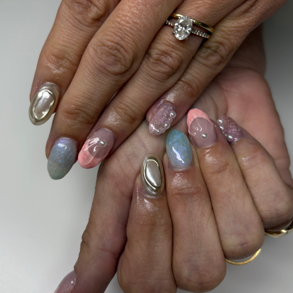 Builder Gel Mani, Freestyle Design at Cute Claws Nails in Chesterton, IN