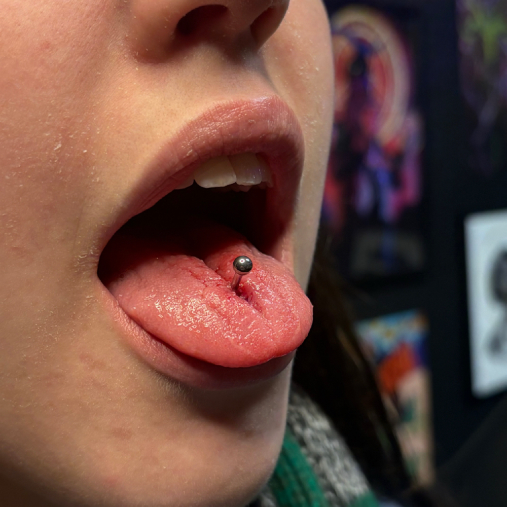 Tongue Piercing at PunkturedByKal in Arlington, TX