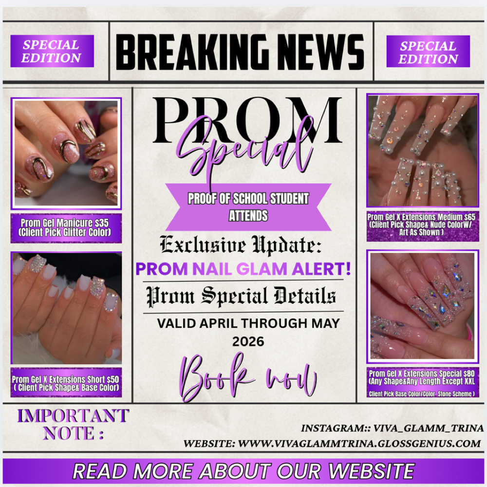 Prom Gel X Extension Medium W/Art S at Viva Glamm LLC in Slidell, LA