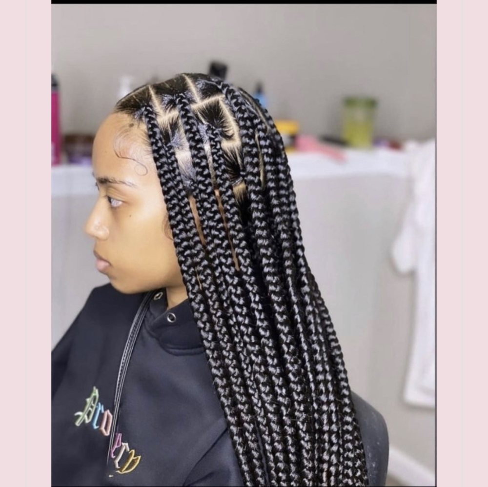 Large Knotless Braids Waist Lenght