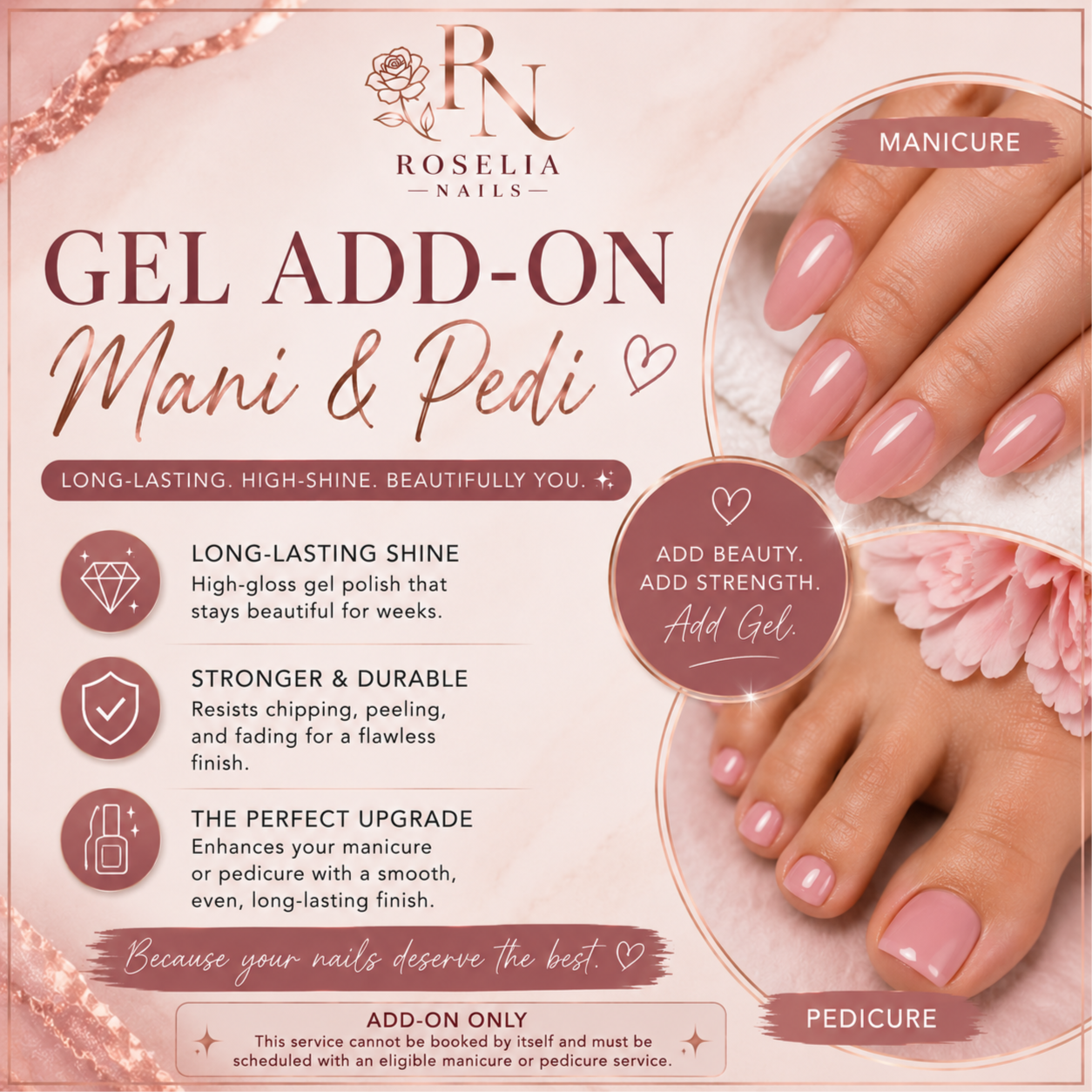 Gel Add On Mani And Pedi at Roselianails in Temple, TX
