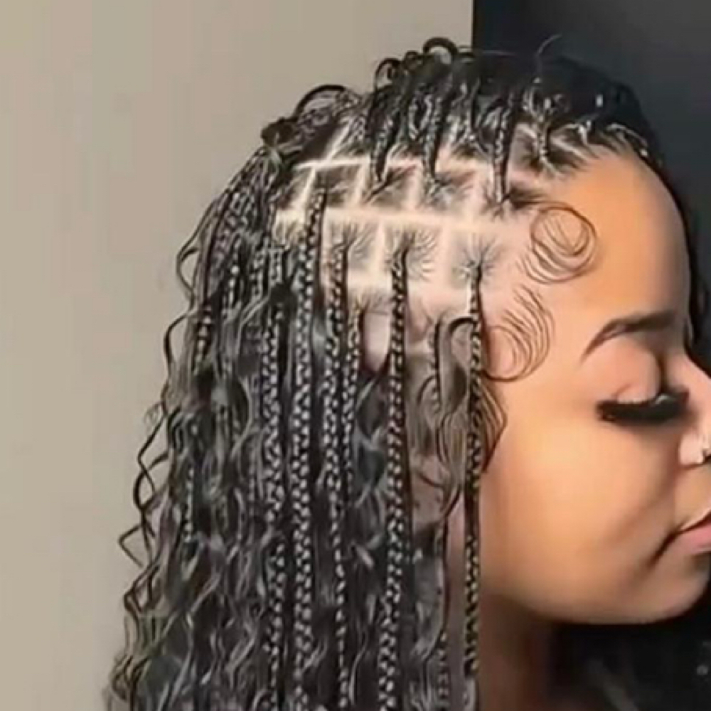 SMEDIUM BOHEMIAN BRAIDS at Quin's Hair Braiding in Upper Marlboro, MD