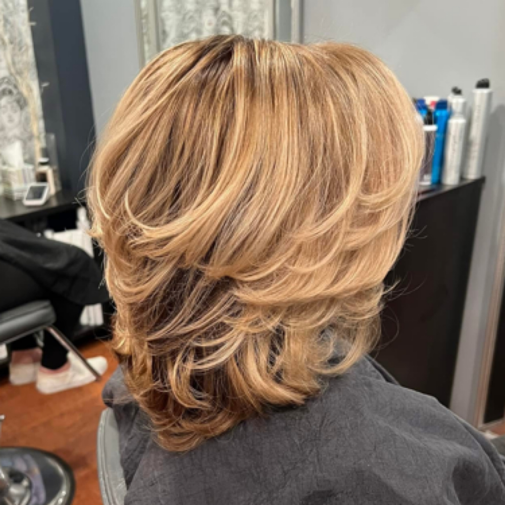 Root Touch Up With Blow Out at CKM Hair in Severna Park, MD