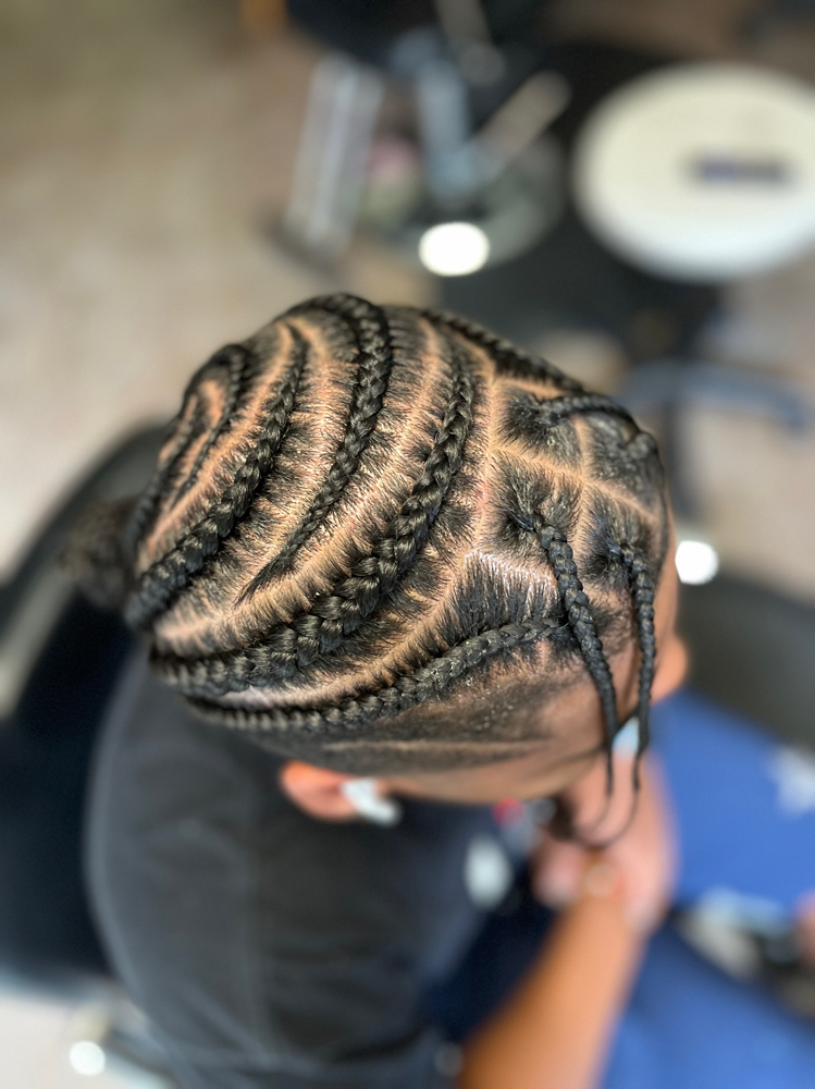 Cornrows with design