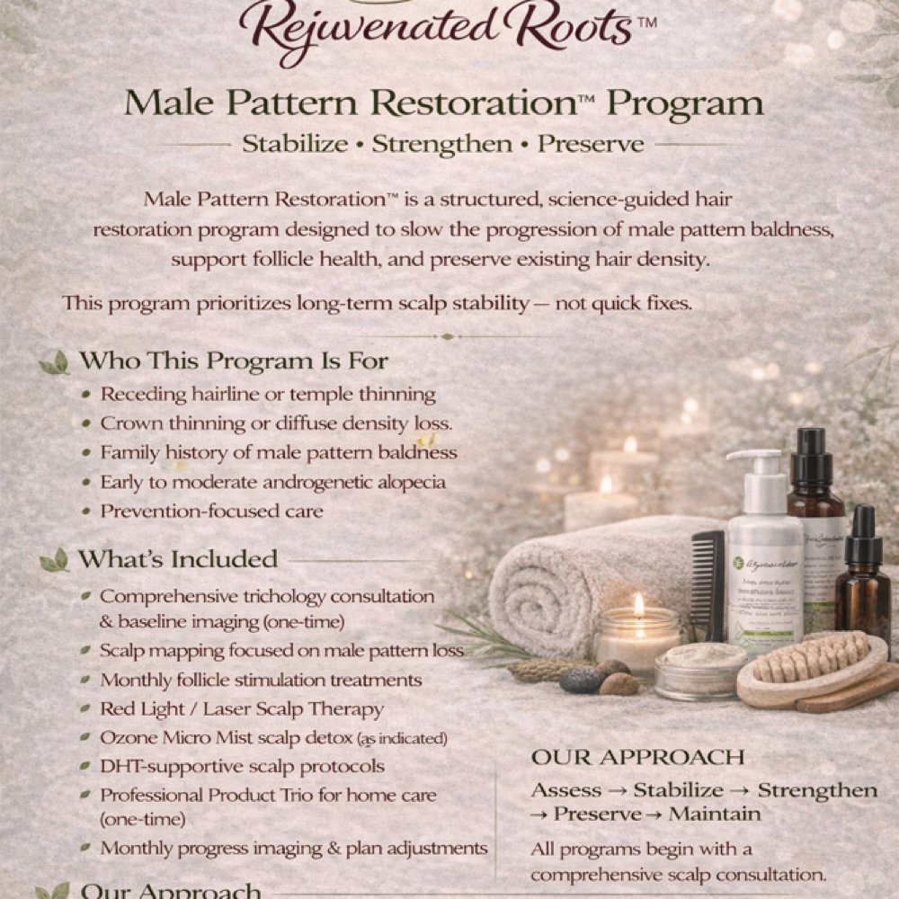 Male Pattern Restoration™ Program at Rejuvenated Roots Head Spa, LLC in Brownwood, TX