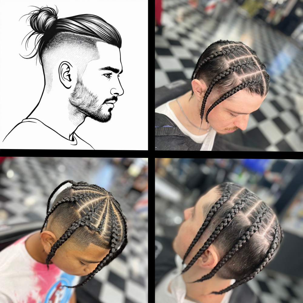 8 Man Bun Braids
