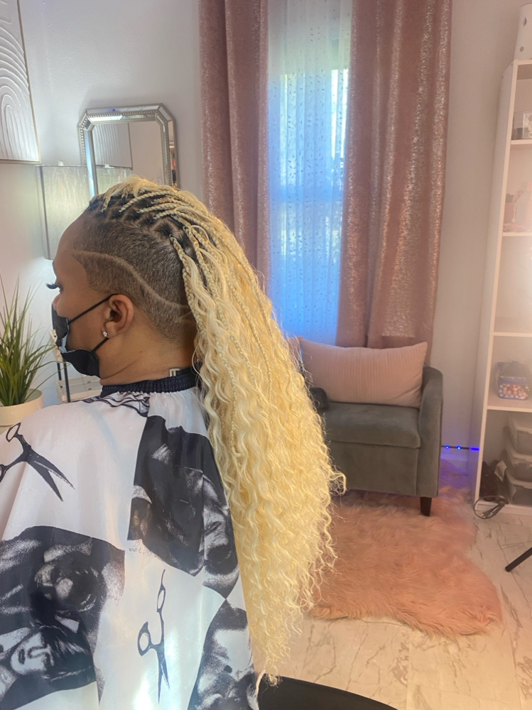 20” Boho Box/Knotless Shaved Sides