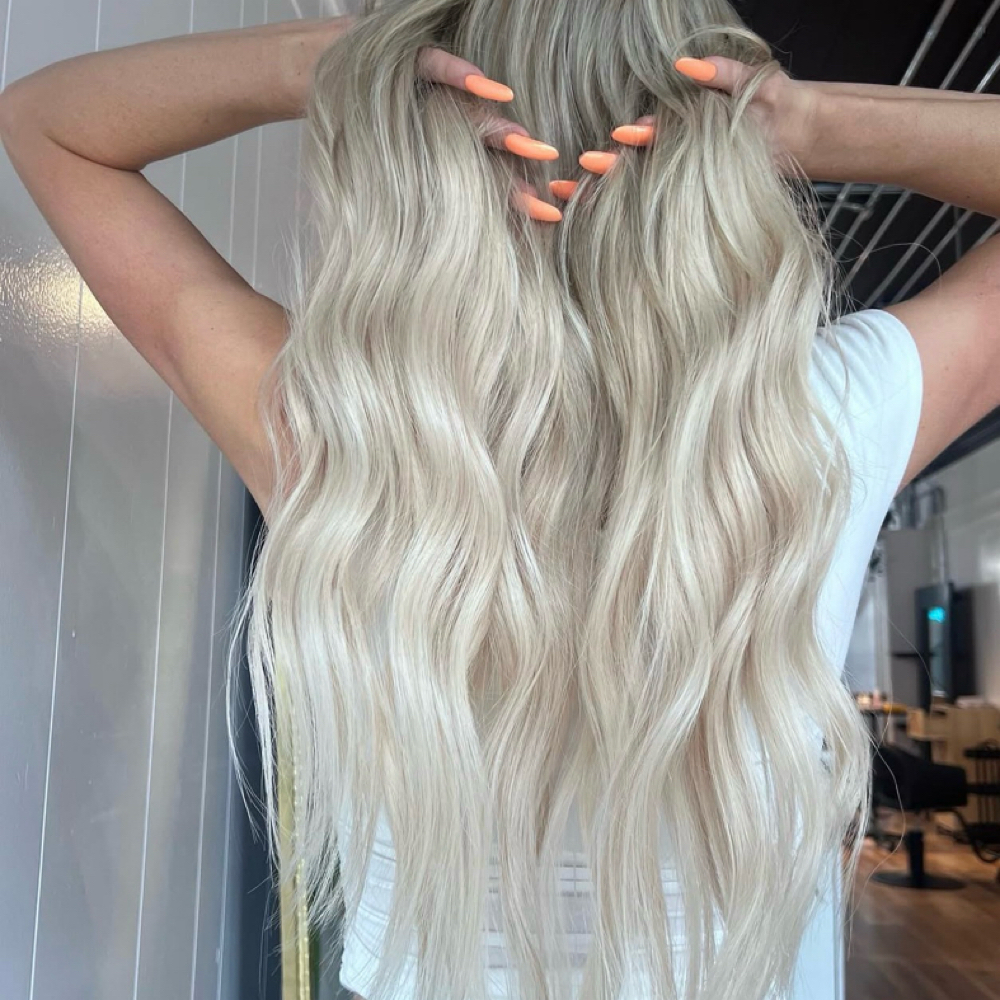 Blow-Dry with extensions at influx salon in Merrimac, MA