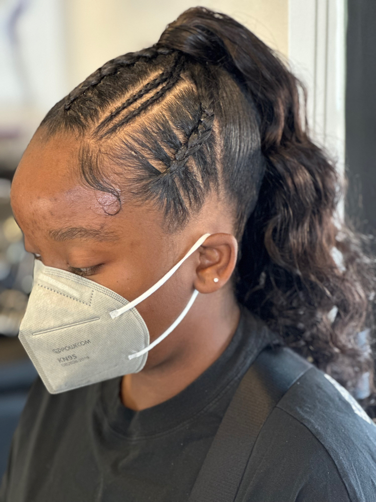 Extended ponytail with Design