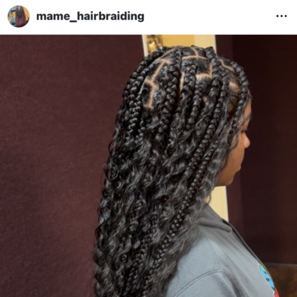 Large Boho Braids at Mame’s  hair braiding in Cordova, TN
