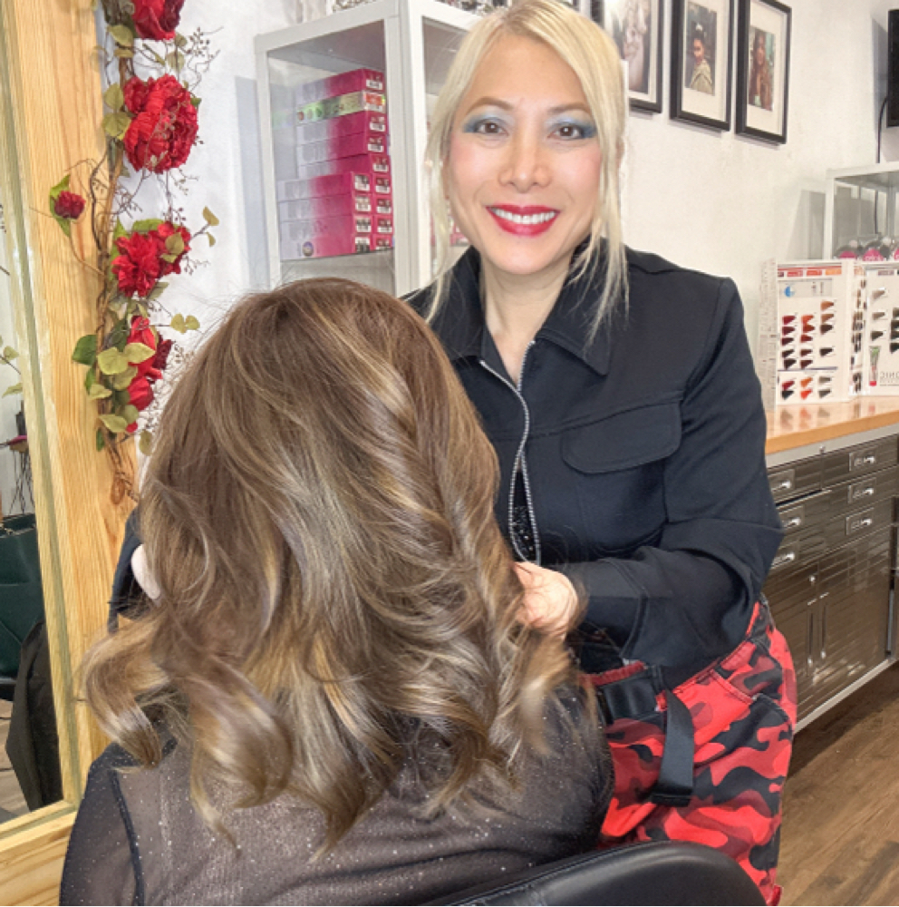 ✨ Caramel Highlights, Layers Cut & at CELEBRITY HAIR in Houston, TX