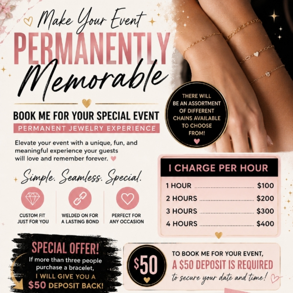 Permanent Jewelry Party Package at Brighter Smiles by Christina in Moreno Valley, CA